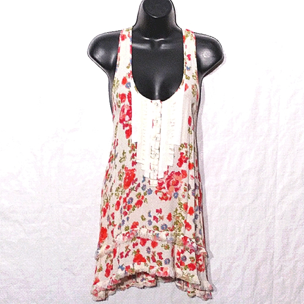 FREE PEOPLE Floral Tunic, Size Large